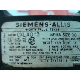 SIEMENS CONTACTOR HEAVY DUTY CXLA0*3