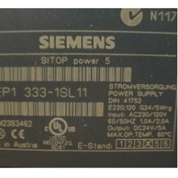 SIEMENS POWER SUPPLY SITOP POWER 5 6EP1-333-1SL11