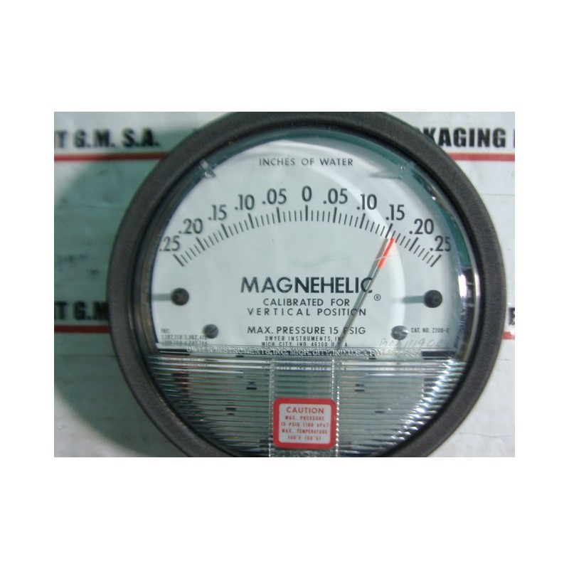 DWYER 2300-0 SERIES 2000 MAGNEHELIC DIFFERENTIAL PRESSURE DWYER 2300-0 SERIES 2000 MAGNEHELIC DIFFERENTIAL PRESSURE