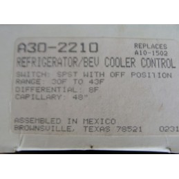 REFRIGERATOR/BEV COOLER CONTROL A30-2210