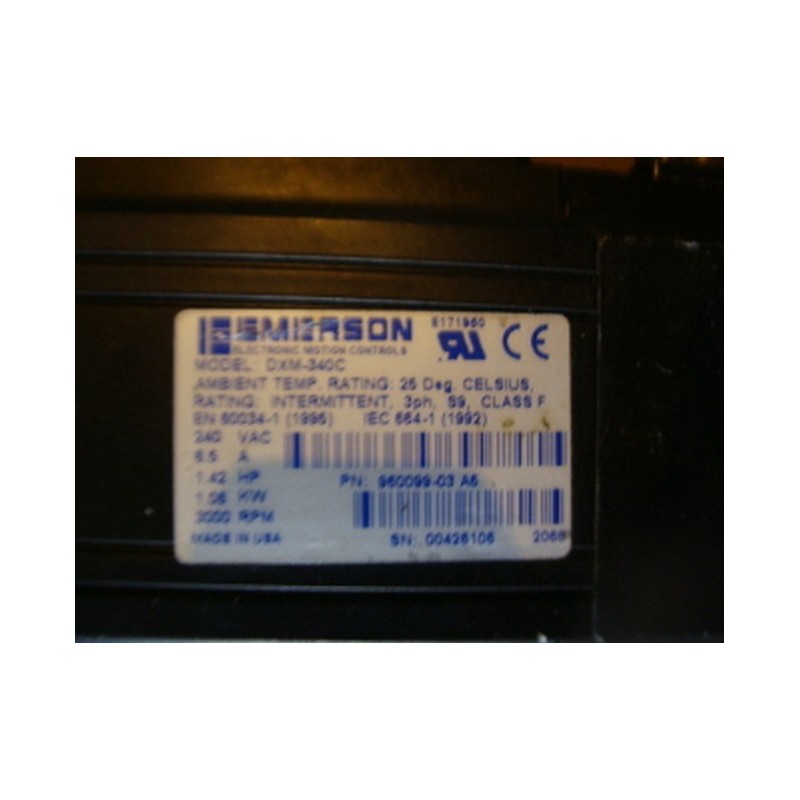 Emerson DXM340C Servo Motor Specifications and Features