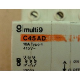 MERLIN GERIN MULTI 9 C45AD 10A TYPE 4 415V 