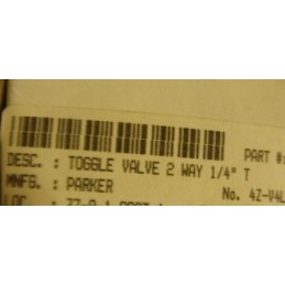 PARKER TOOGLE VALVE 2 WAY 1/4" T