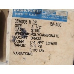 ASHCROFT 35W-1005H-02L PRESSURE GAUGE