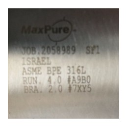 MAXPURE TEES 316SS 4" RUN 2" BRA