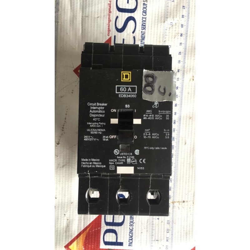 SQUARE D INTERRUPTOR EDB34060 SQUARE D INTERRUPTOR EDB34060