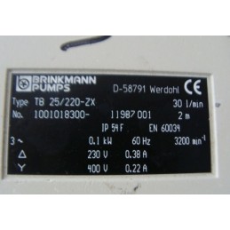 BRINKMANN PUMPS D-58791 TYPE TB 25/220-ZX
