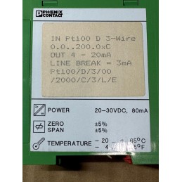 Phoenix Contact IN PT100 D 3-WIRE 0.0..200.0XC