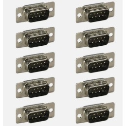 LOT 9  DB9 Gold 9-Pin Male Connector EQVAR02516