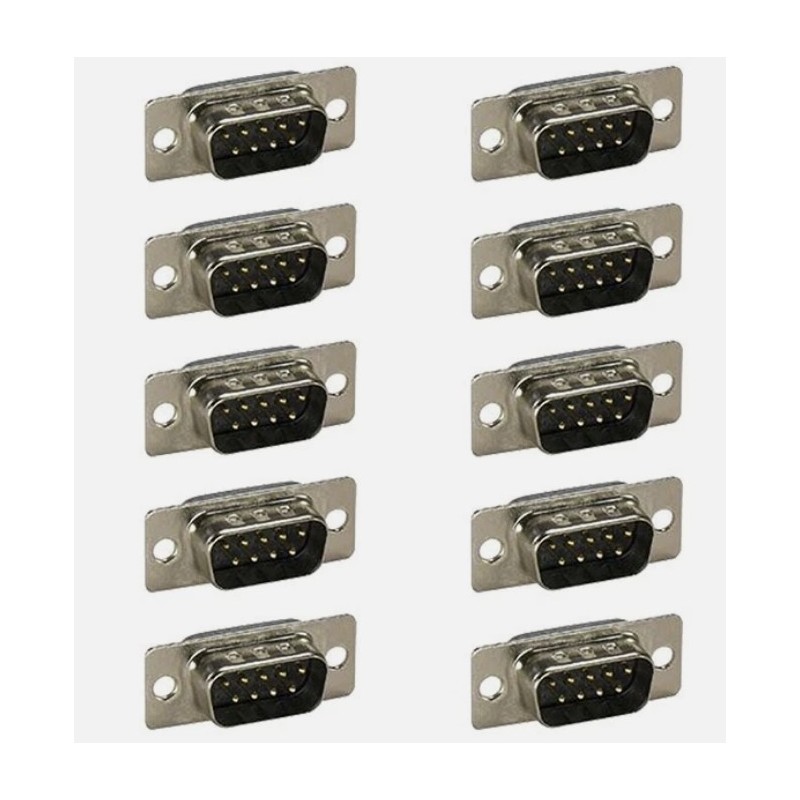 LOT 9  DB9 Gold 9-Pin Male Connector EQVAR02516