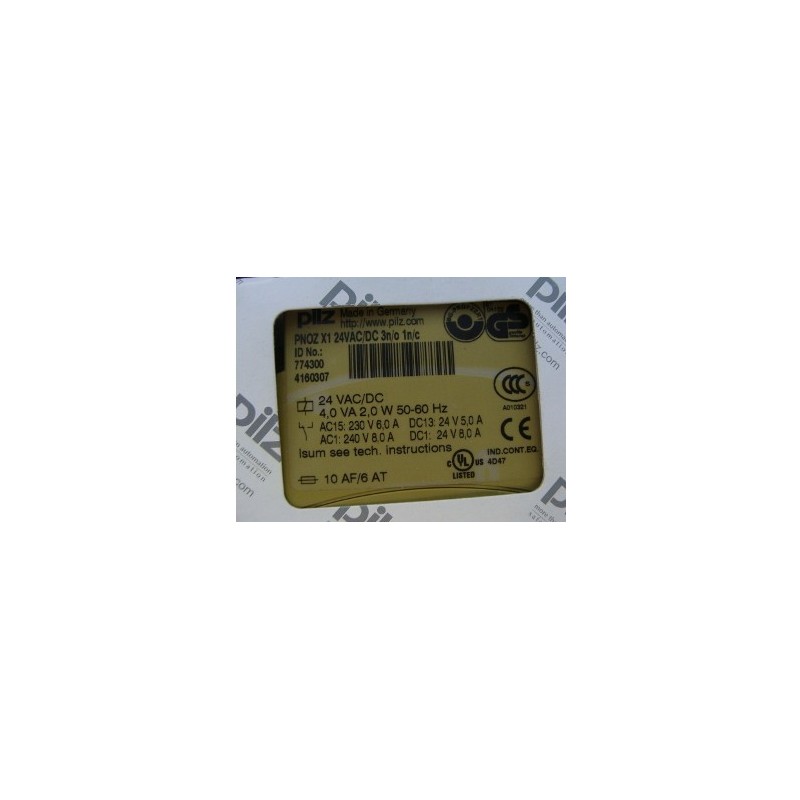 PILZ SAFETY RELAY PNOZ X1 24VAC/DC