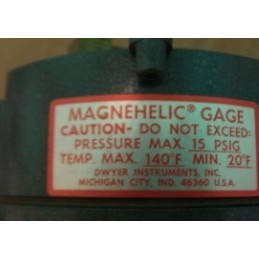 MAGNEHELIC GAGE 15PSIG CFMX100