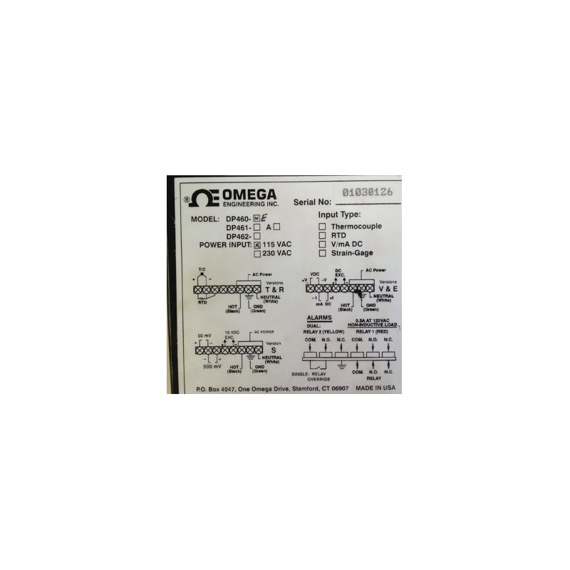 OMEGA DP460 DIGITAL TEMPERATURE CONTROLLER 115V