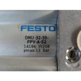 FESTO ELECTRIC DNU-32-50-PPV-A-S2 PNEUMATIC CYLINDER 12BAR