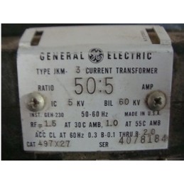GENERAL ELECTRIC CURRENT TRANSFORMER JKM RATIO 50:5 497X27