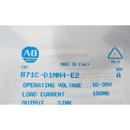 Allen-Bradley 871C-D1NN4-E2 Miniature Inductive Proximity Sensor