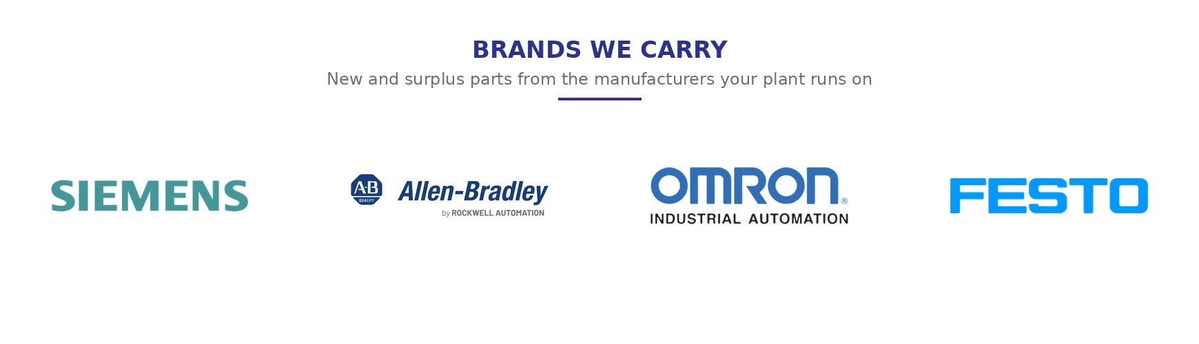 Siemens, Allen-Bradley, Omron, Festo and hundreds more. New and surplus, in stock, shipped worldwide.